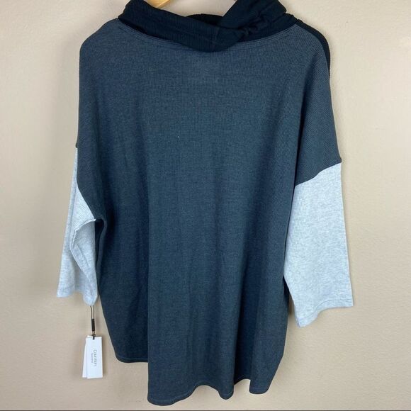 Calvin Klein Performance Plus Size Cowlneck Colorblocked - Picture 4 of 8